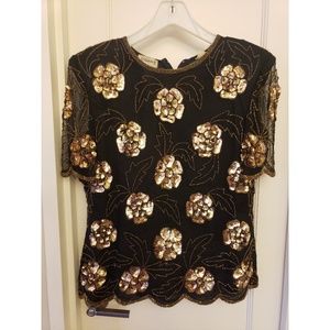 Stunning Rare Vintage 80s Stenay Beaded Sequin Top
